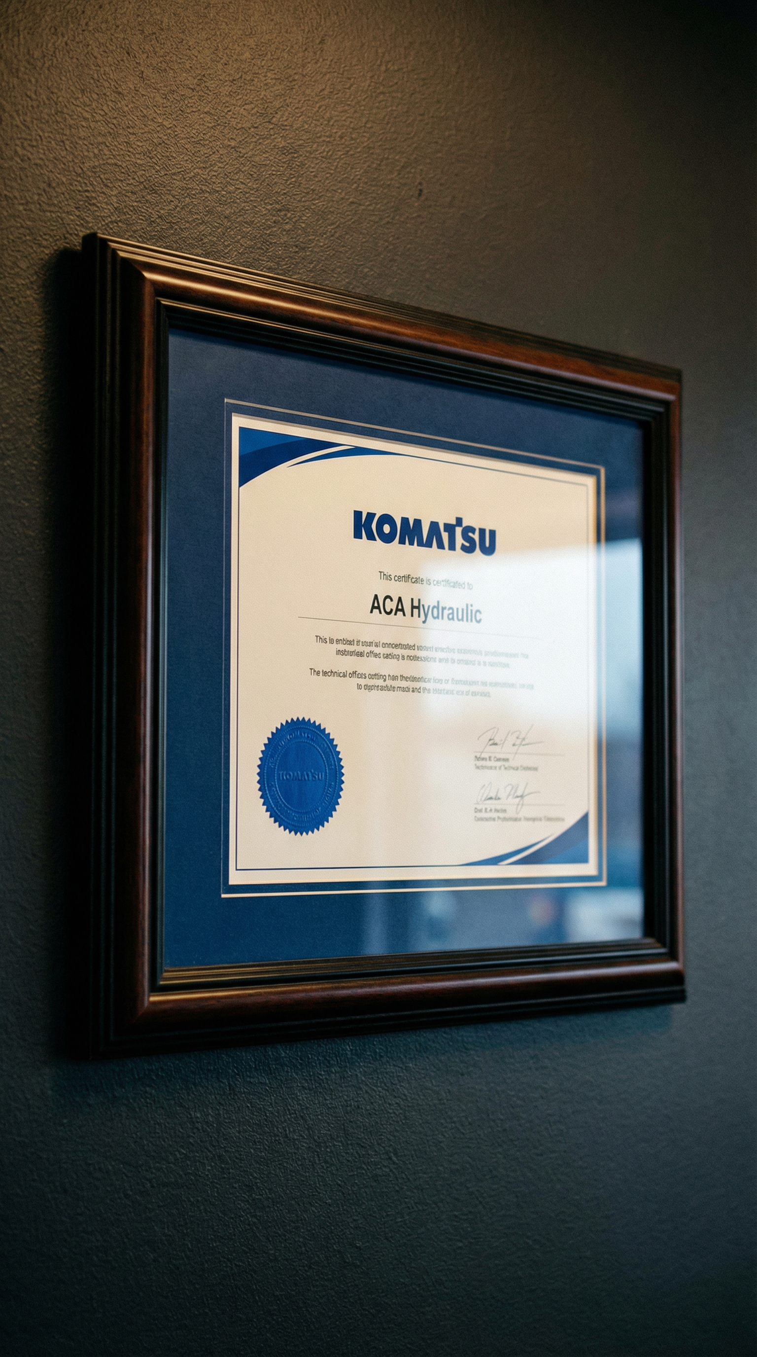 Komatsu Certificate
